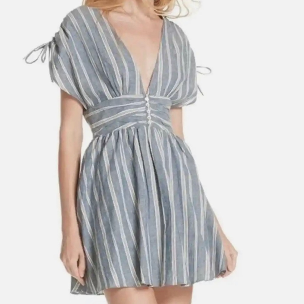 Free People Women's Roll The Dice Dress, Blue, size Small